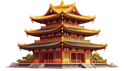 Fototapeta premium Traditional Chinese Pagoda Architecture Design.