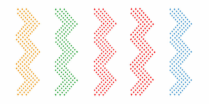 Dotted chevron arrows a series of colorful vector illustrations