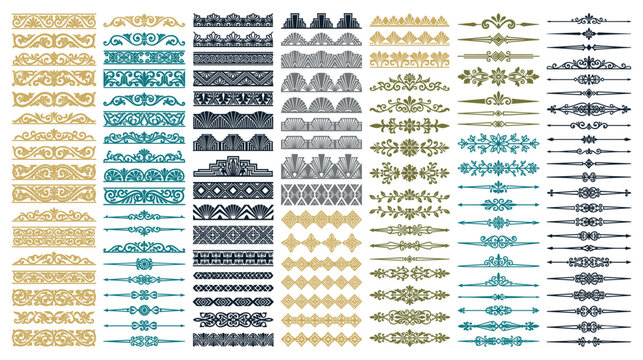 Ornate divider and border pattern vintage collection.