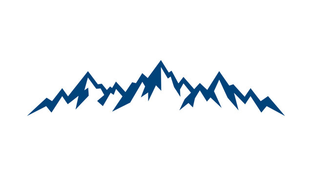 Mountain Range Silhouette Vector Brush Landscape Skyline Border for Outdoor and Adventure Branding