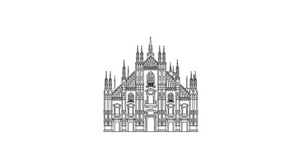 Obraz premium Large Gothic Architectural Building Structure.