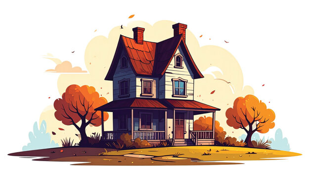 Two Story House with Porch.