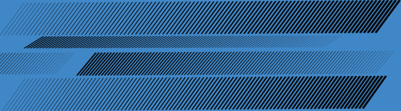 Abstract blue background with diagonal black stripes pattern vector illustration, vector optical illusion