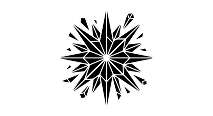 Fototapeta premium Explosion icon, black silhouette, white background, vector illustration