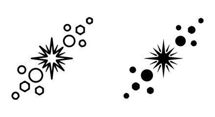 Explosion icon set, solid and outline, white background, vector illustration © Rabeya