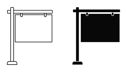 Two billboard signs on stands with blank posters for advertising or signage purposes in black and white © SHAHRIYAR RASEL