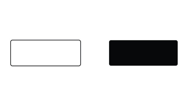 Black and white rectangle shapes with rounded corners on white background
