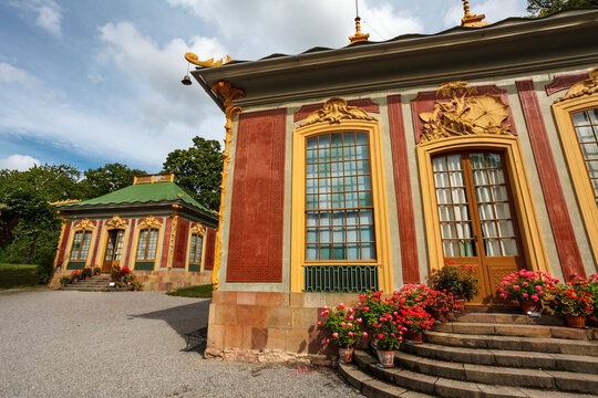 Exterior of the Chinese Pavilion in Drottningholm Slott palace park, Stockholm, Sweden, Europe
