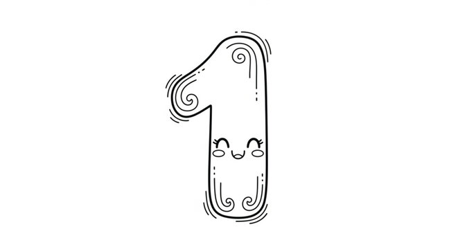 Number One Symbol Sign Icon.