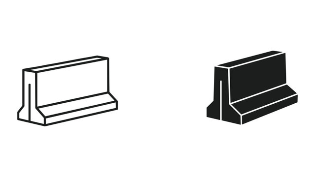 Detailed line drawing and solid black illustration of a metal rail or beam