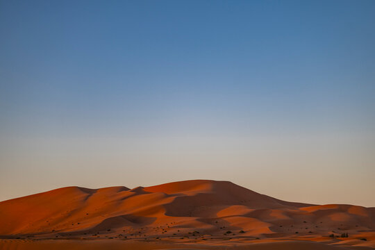 sand dunes in the Sahara in the first morning light