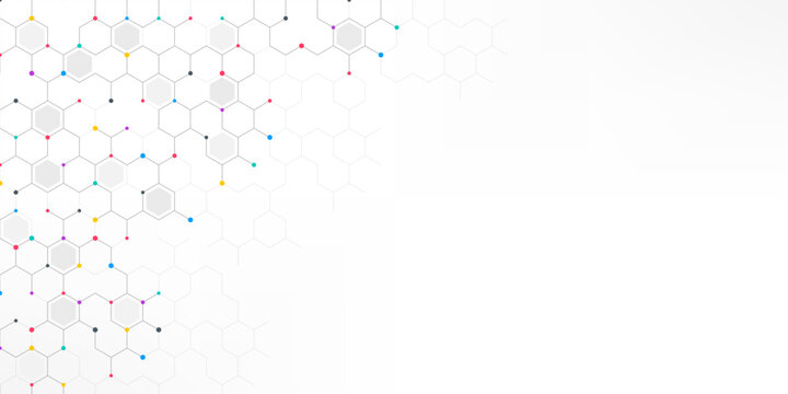 Graphic design element with abstract geometric background of simple hexagon pattern