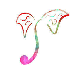 水彩で描いた妖精の羽根のような音符 © Sogdianite