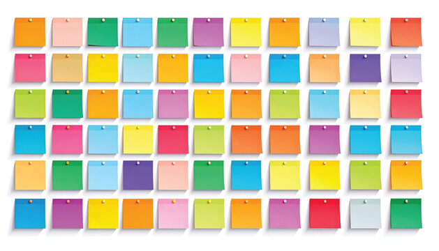 Colorful Sticky Notes on White Background.