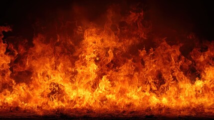 Fototapeta premium Fiery flames rising with transparent