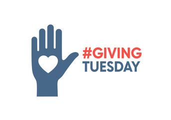 Obraz premium Giving Tuesday logo with a stylized hand and heart, representing charity and donations