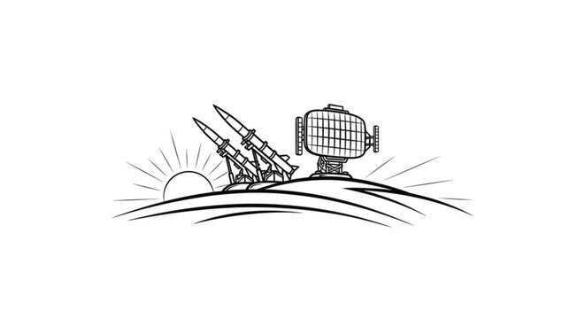 Satellite Dish On A Hilltop Location.