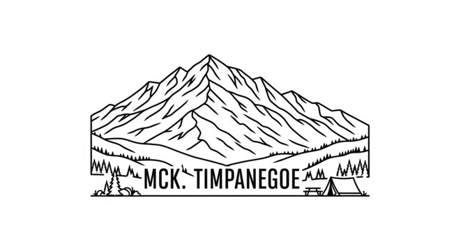 Timpanogos Mountain Landscape Illustration Design.