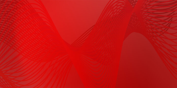 Abstract background of wavy lines in red colors, miimalist graphic transprancy opacity geometric creative.