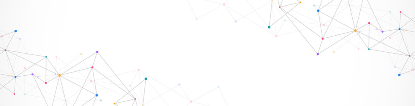 Connecting the dots and lines. Abstract geometric background of science and technology concept