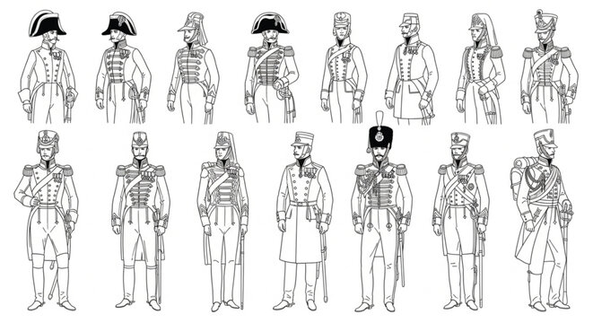Historical military men in uniform.