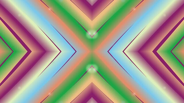 Vibrant multicolored geometric pattern creates symmetrical design on display screen