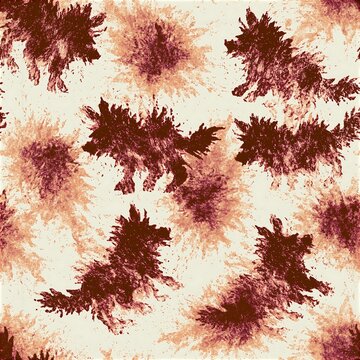 Celtic puca creatures in a rustic block-print seamless pattern