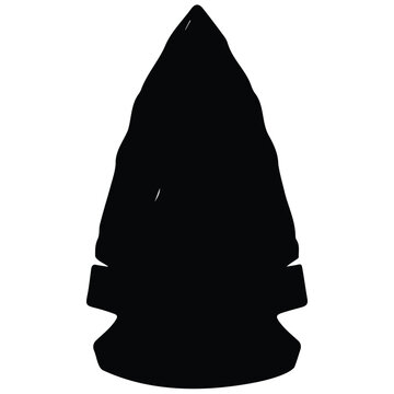 Arrowhead silhouette illustration stone point vector.