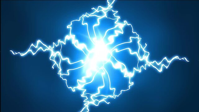 Flash FX electric lightning explosion animation with powerful thunder strikes, glowing plasma energy bursts, high voltage storm overlay, dynamic cartoon VFX element on black background, ultra HD 4k