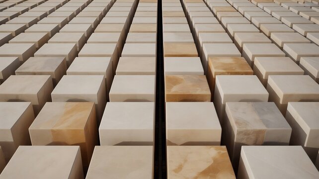 Rows of Sandstone Blocks Creating a Textured Pattern.