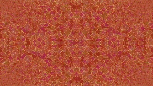 Vibrant orange and pink abstract pattern fills the entire frame with artistic expression