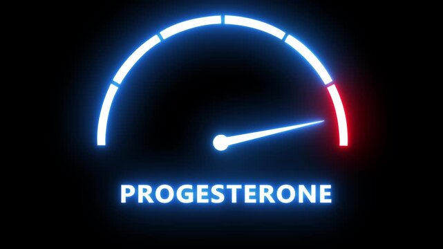 Progesterone hormone level gauge indicator animation with glowing neon ui health medical