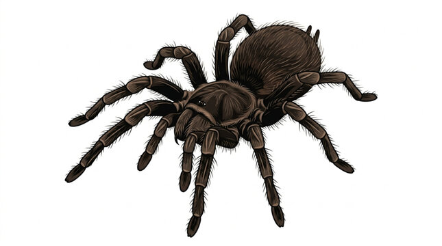 Detailed tarantula spider vector illustration isolated on white background