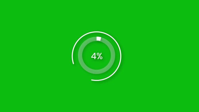 Animated Circular Loading Progress Bar with Percentage Counter HUD UI Element 4%