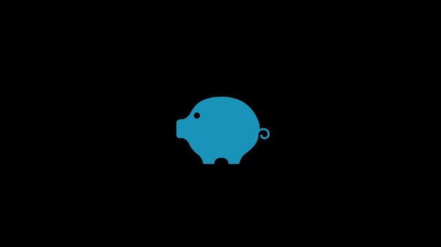 Creating a fund on a piggy bank icon isolated on an alpha channel background