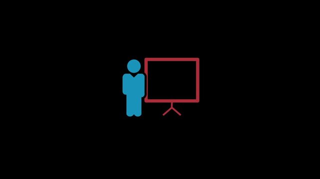 A man giving a presentation icon isolated on an alpha channel background