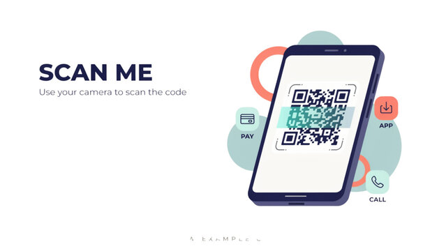 Person scanning qr code on smartphone with red heart icon notification Vector