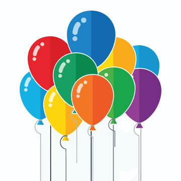 Colorful bunch of balloons on strings
