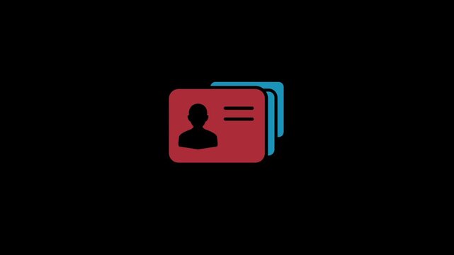Contact card icon isolated on an alpha channel background 