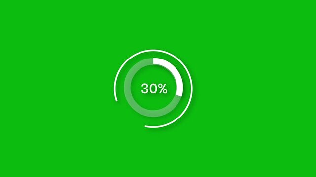 Animated Circular Loading Progress Bar with Percentage Counter HUD UI Element 30%
