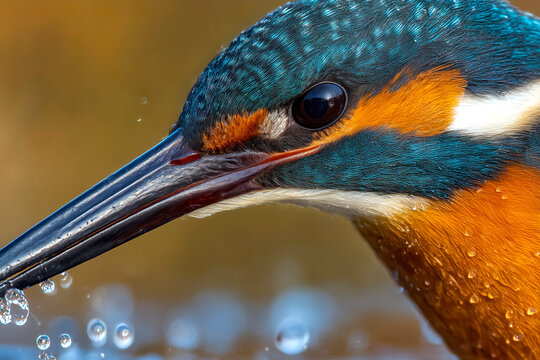 Close-up of a kingfisher's vibrant plumage in the wild