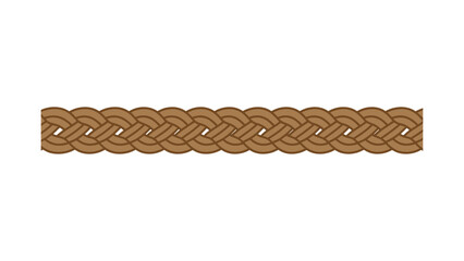 Brown Braided Rope Vector Brush Realistic Nautical Style Border for Maritime and Eco Graphic Design © HASNA