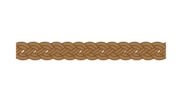 Brown Braided Rope Vector Brush Realistic Nautical Style Border for Maritime and Eco Graphic Design