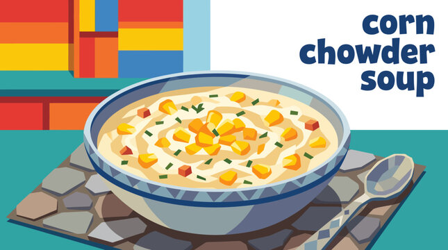 corn chowder soup cuisine food recipe culinary homemade traditional delicious meal bowl ingredients comfort dining creamy texture sweet kernels rich flavor