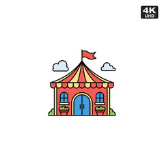 Obraz premium Circus Tent Icon Flat Design