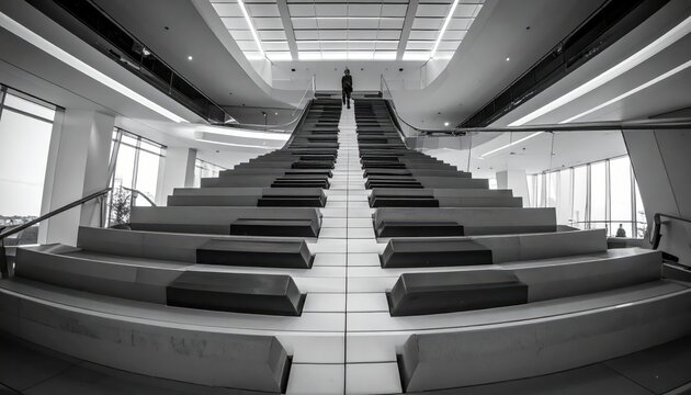 A Monumental Piano Keyboard Staircase, Where Each Step Plays a Note to Create a Unique Musical Journey