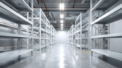 Obraz premium Empty Commercial Inventory Storage Facility