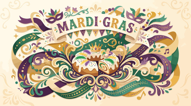 Mardi Gras colorful festive design element.