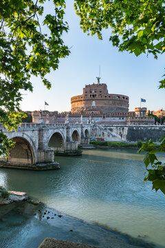 Castel Sant Angelo and Ponte Sant Angelo in, Rome, Italy