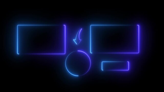 Neon glowing end screen overlay for you tube with animated arrow and subscribe button youtube outro